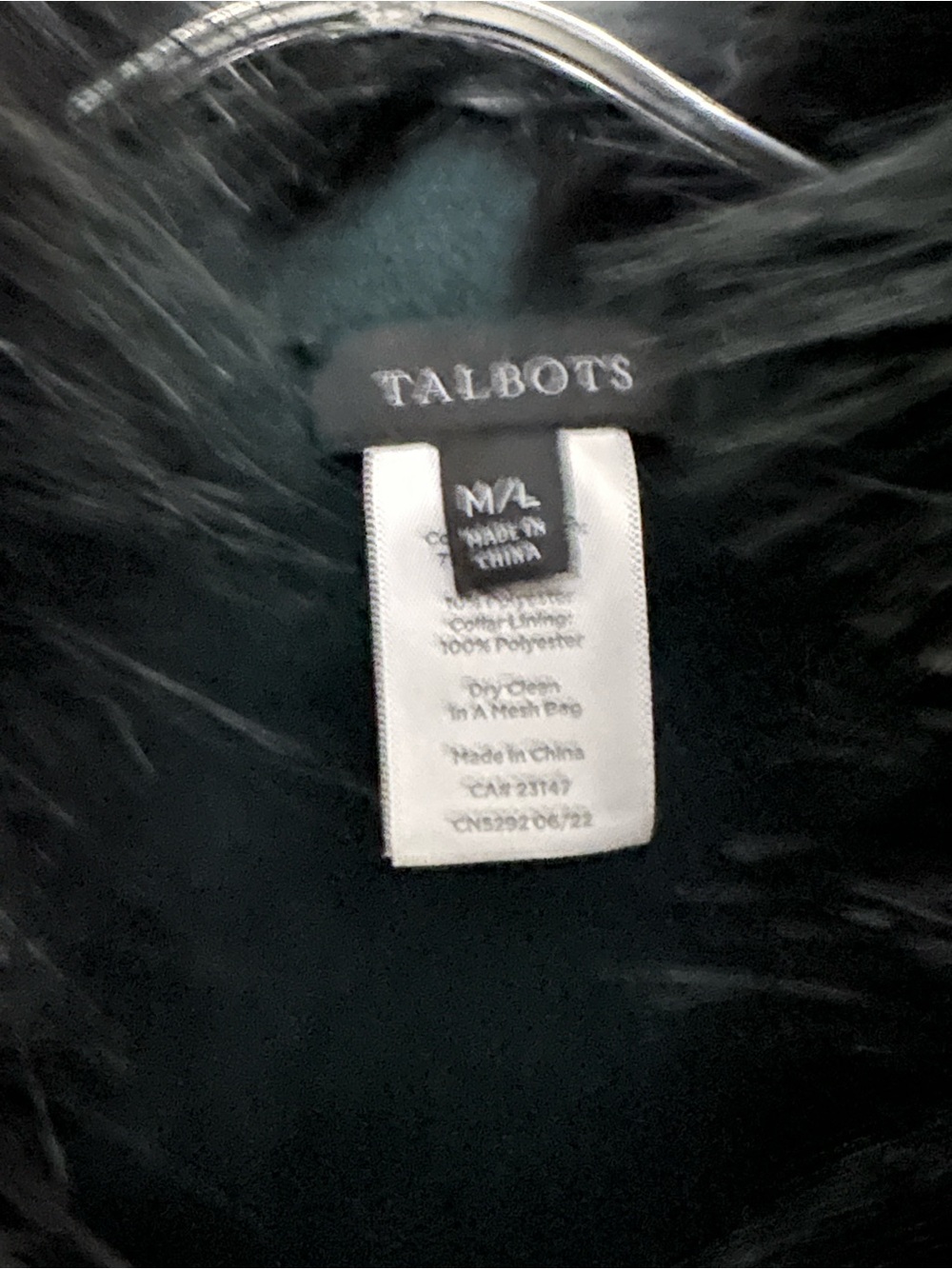 Talbots Faux Fur Collar Ruana - Picture 4 of 5